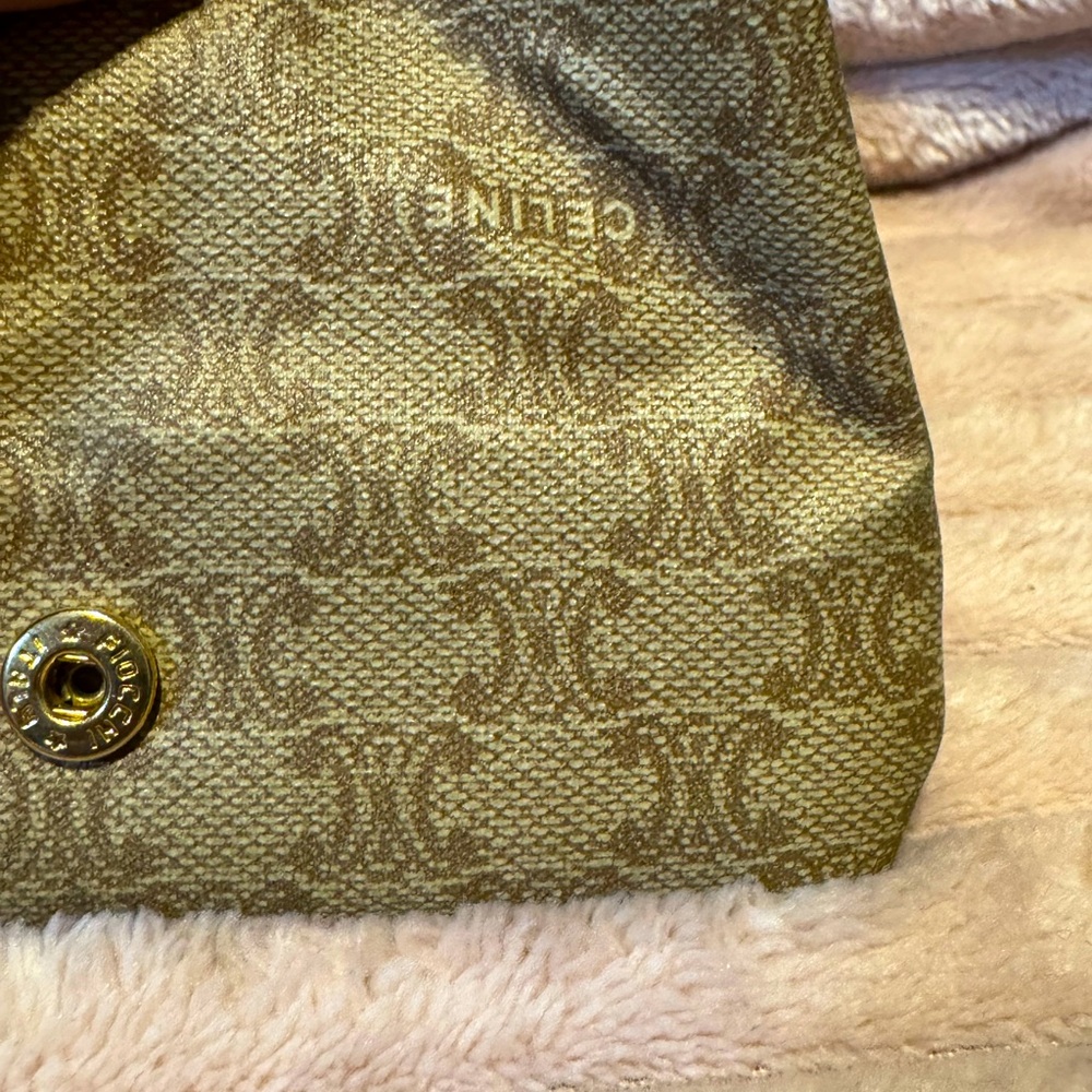 Celine Macadam Coin Purse Made in Italy Rare Gold Snap Authentic Vintage - Picture 7 of 8